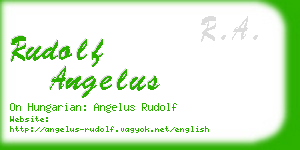 rudolf angelus business card